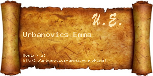 Urbanovics Emma névjegykártya