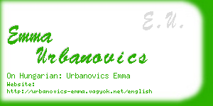 emma urbanovics business card